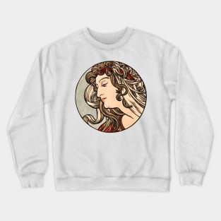 Alphonse Mucha - Stained Glass Crewneck Sweatshirt